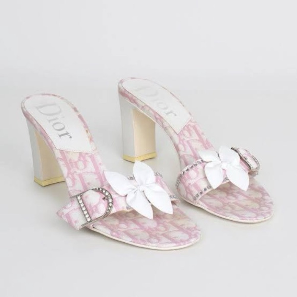 Dior John Galliano vintage pink floral heels